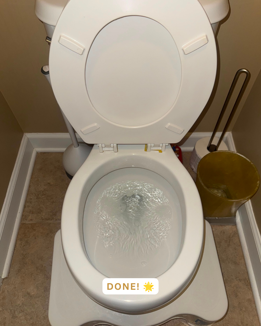 Bathroom detail clean after cleaning