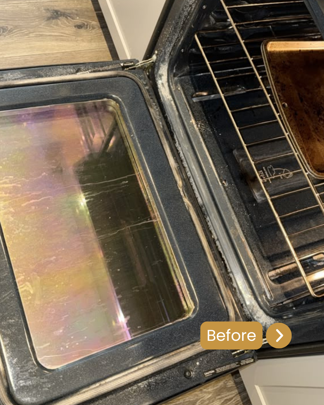 Inside oven clean before cleaning